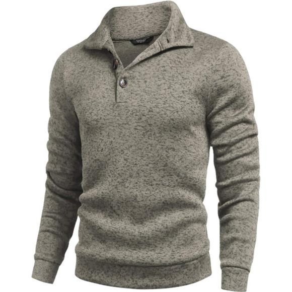 Men Casual Knit Pullover Sweatshirt Slim Fit Thermal Fashion Sweater - Picture 1 of 7